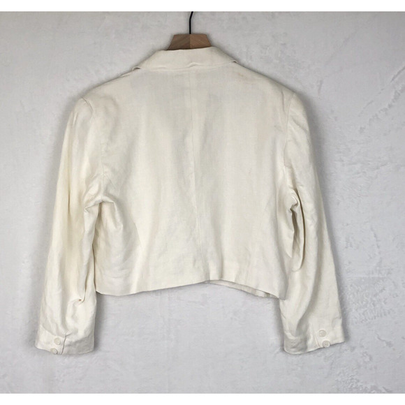 CW‎ CLIFFORD & WILLS Petites 100% Linen Jacket Sz 10P White Academia Office - Picture 2 of 15